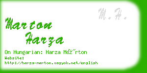 marton harza business card